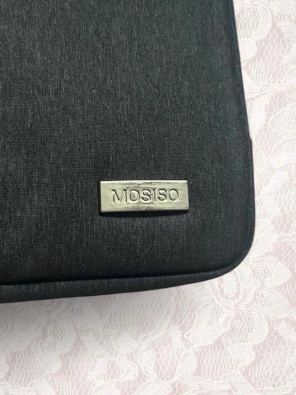 Slim Black Laptop Sleeve with Front Zip and Carry Handle